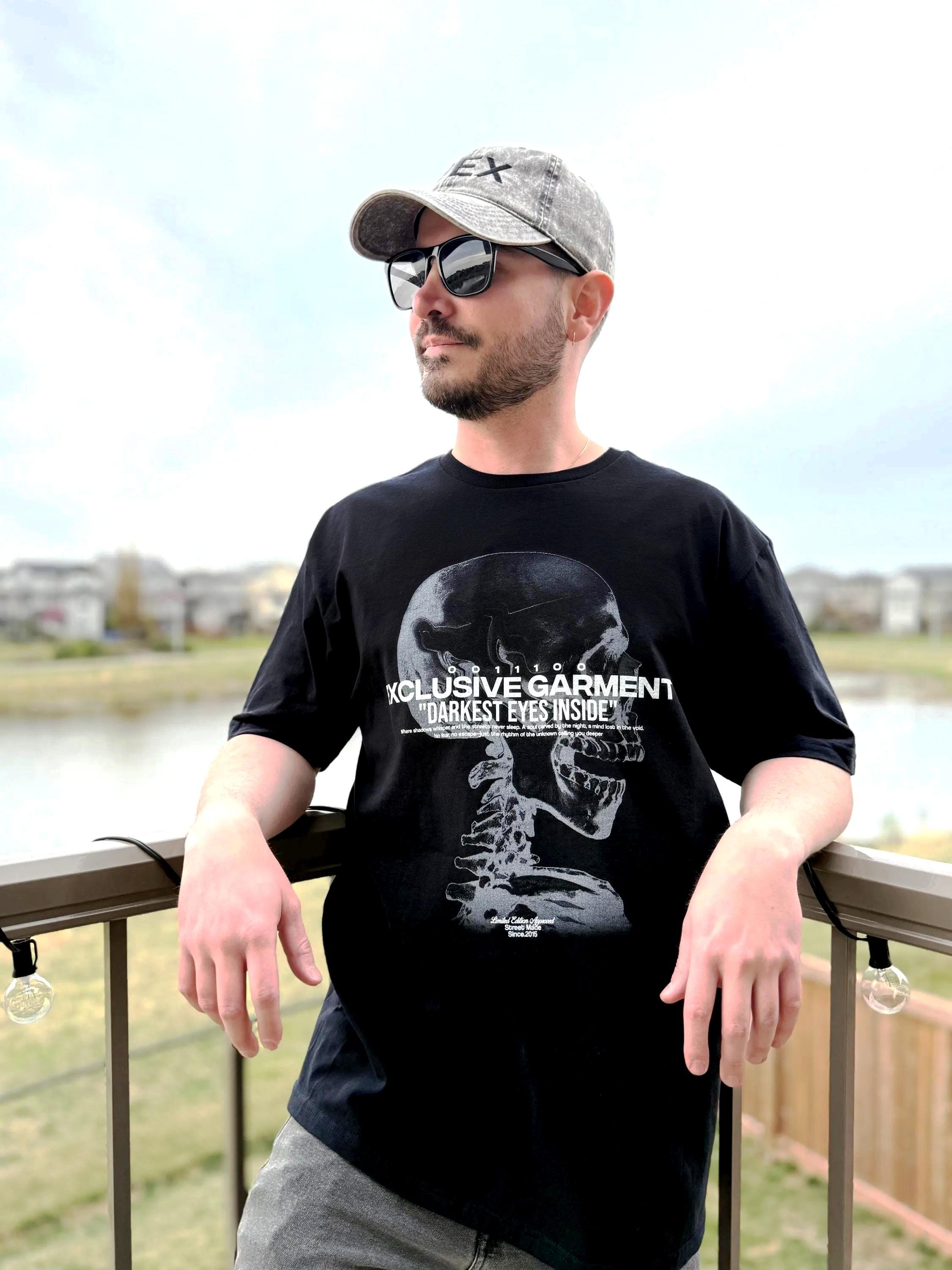 Aesthetic Skull Shirt – Grunge Y2K Retro Skeleton Streetwear image 1